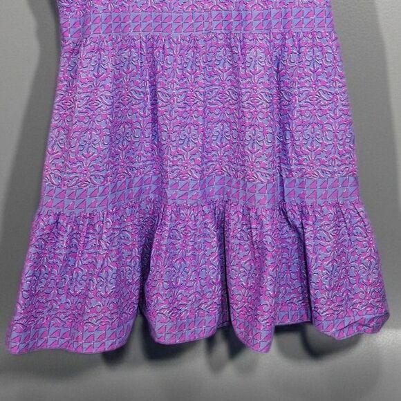 Vineyard Vines Tiered Loose Cotton Knee Legnth Dress Dopamine Dressing Women's L - Picture 9 of 10